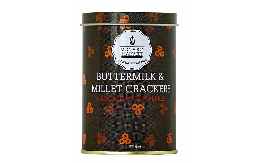 Mission Buttermilk & Millet Crackers Cracked Black Pepper   Tin  100 grams